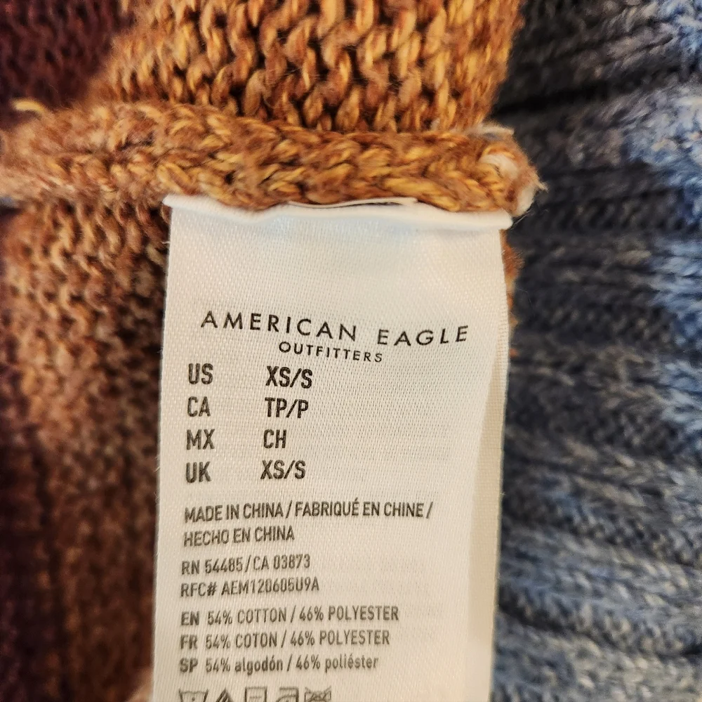 American Eagle Women's Multicolor Open Cardigan Sweater Size XS/S 3/4 Sleeve...‎